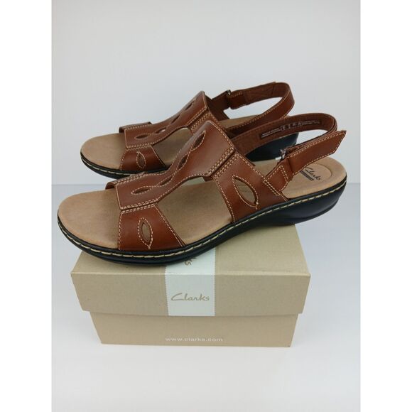 Clark's Collection Leisa Lakelyn Flat Sandal Brown Leather Women’s Size US 11 - Picture 2 of 16